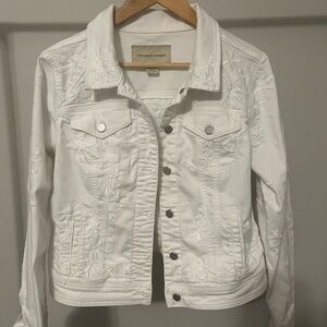 Anthropologie Pilcro white embroidered jacket
